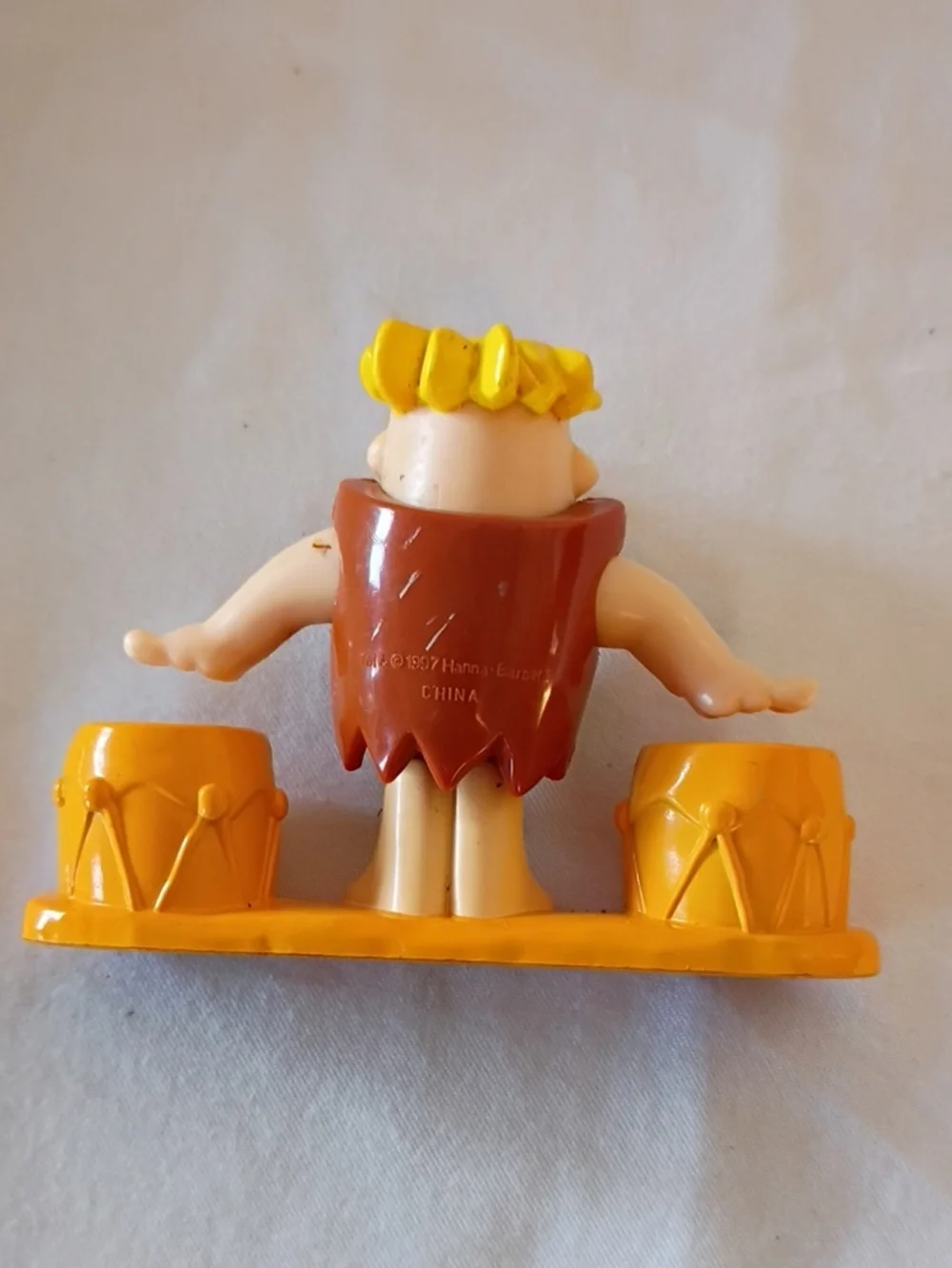 EUC The Flintstones Barney Dairy Queen Vintage 1997 Kids Meal Toy Bongs Drums
